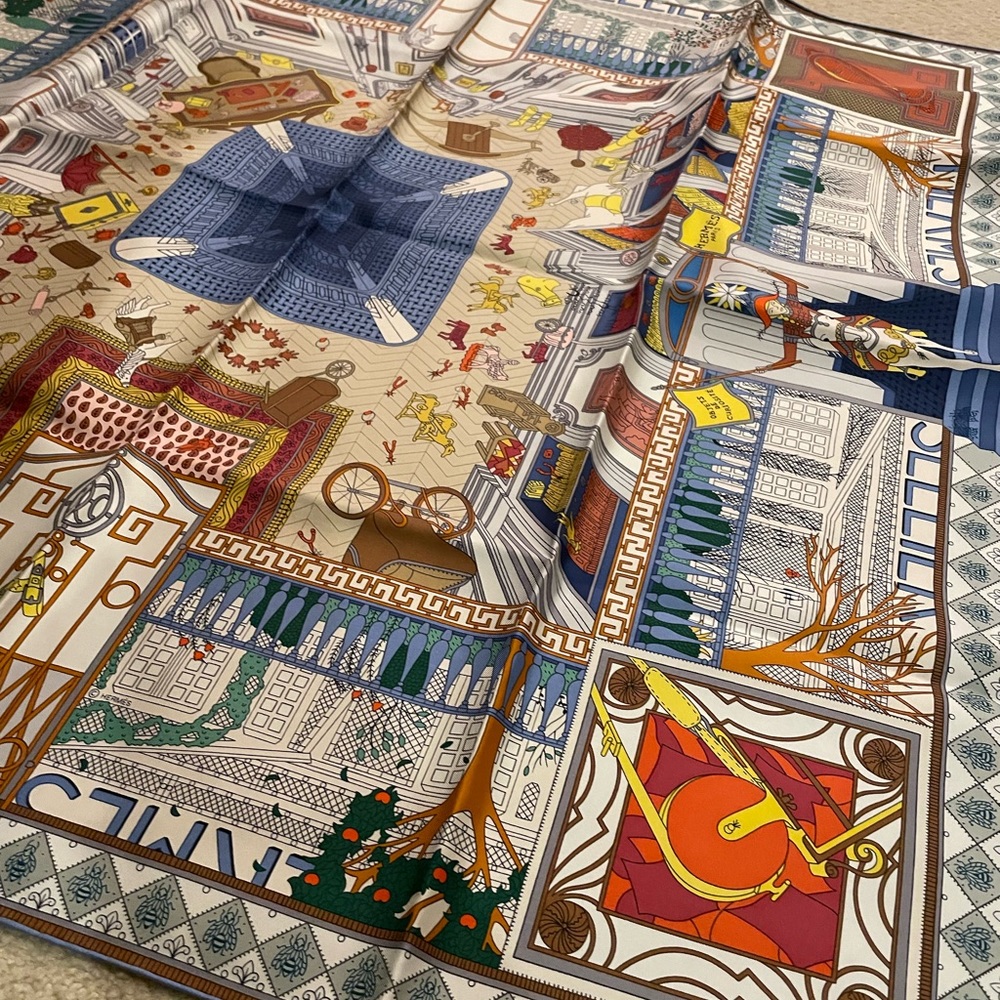 Hermes Objets de Curiosite Silk 90 Scarf